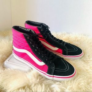 Vans Sk8-Hi Slim Hi Tops 2 Tone Black/Pink Size 7